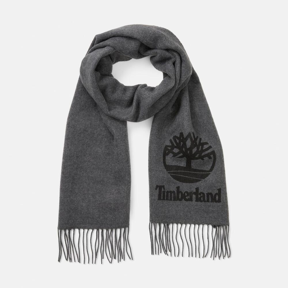 Yarn Dye Scarf With Printed Logo For Men