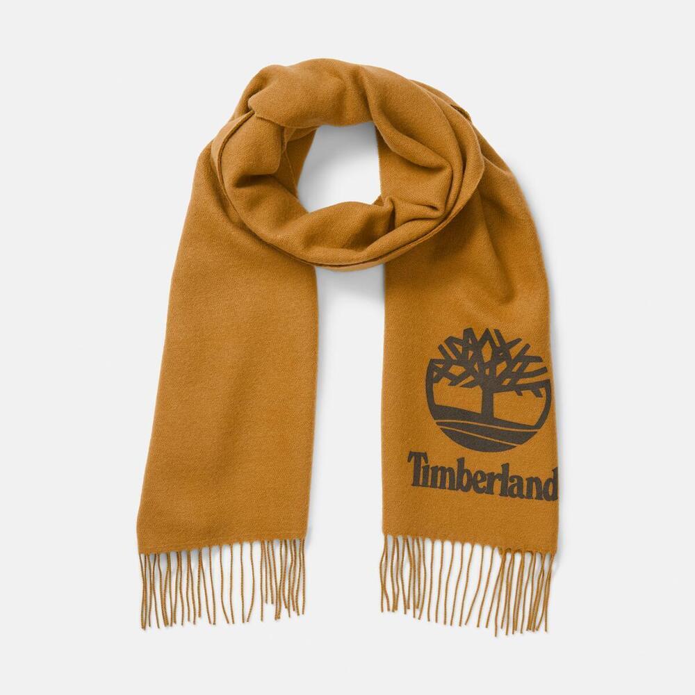 Yarn Dye Scarf With Printed Logo For Men