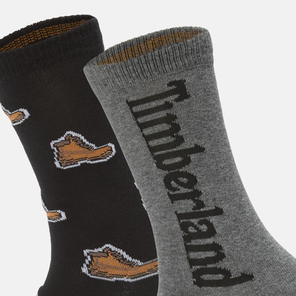 2 Pack Boot Print Crew Socks