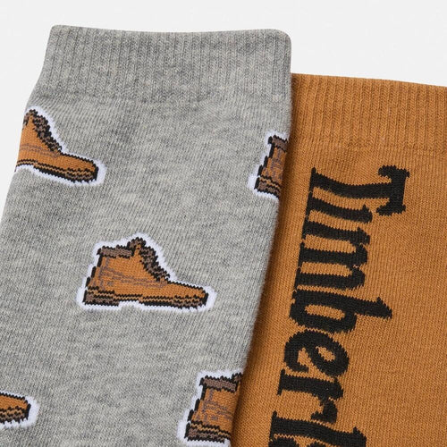 2 Pack Boot Print Crew Socks