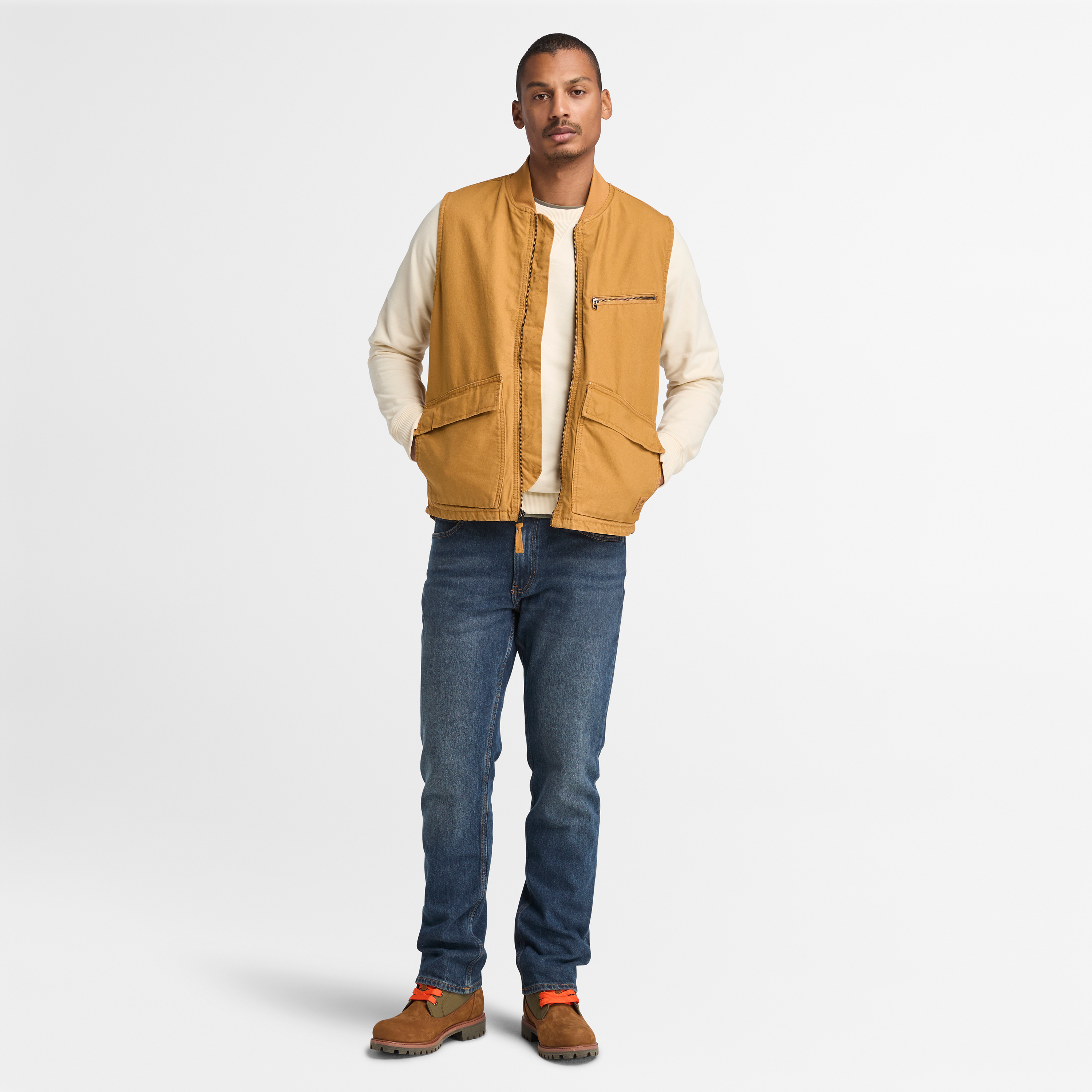 Washed Canvas Vest For Men