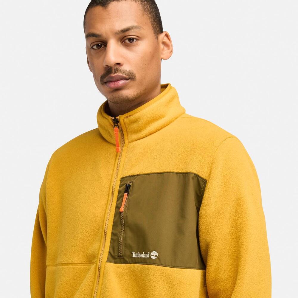 Sherburne Polartec 200 Mix Media Full Zip Fleece Sweater For Men